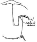 Figura N°14 Bisel en la parte horizontal del perno que contacta con el ángulo interno de la repisa.