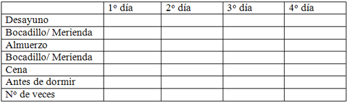 Figura 2: Instrumento B - Diario de dieta