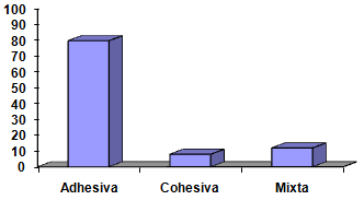 Gráfico No 1 Porcentaje de los tipos de fractura