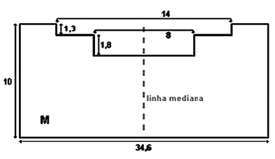 Fig.1 Dimensiones (mm) de la matriz de politetrafluoretileno (PTFE).